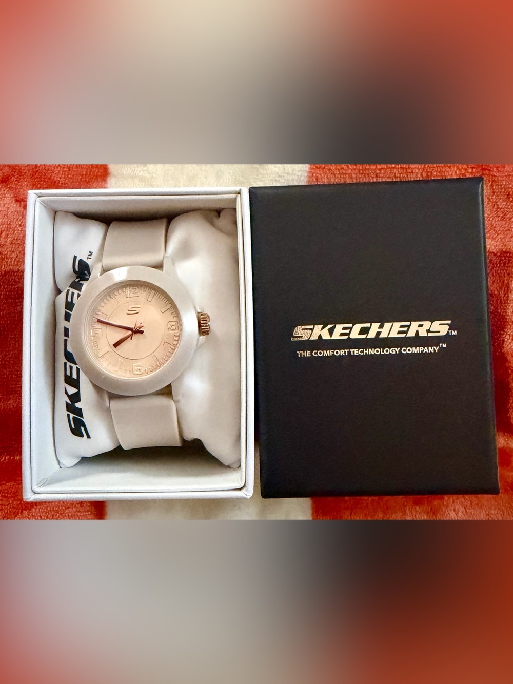 Skechers Rose Gold Dial with White/Cream Band Women's Watch